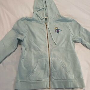 Roller Rabbit Teal Zip Sweatshirt Palm Beach Size M